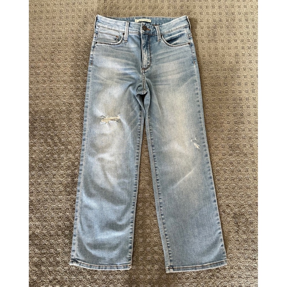 Whetherly James High Rise Straight Wide Leg Jeans 27/4 Light Blue Excellent